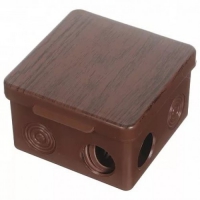 Коробка распаячная КМР-030-031 с крышкой (85х85х50) 7 мембр вводов тёмное дерево в Орехово-Зуево СтройДвор на Карболите
