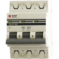 EKF PROxima автоматический выключатель (УЗО) ВА 47-63 3P 16А 4,5kA х-ка С mcb4763-3-16C-pro в Орехово-Зуево СтройДвор на Карболите
