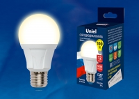 Лампа светодиодная Uniel LED-A60-12W/WW/E27/FR PLP01WH форма А матовая, теплый белый свет в Орехово-Зуево СтройДвор на Карболите