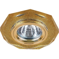 ЭРА DK5 SHGD светильник встраиваемый в потолок и стены   50W   стекло многогранник d100 золотой блеск/золото в Орехово-Зуево СтройДвор на Карболите