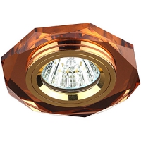 ЭРА DK5 GD/BR светильник встраиваемый в потолок и стены   50W   стекло многогранник d100 зерк коричнев/золото в Орехово-Зуево СтройДвор на Карболите