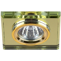 Светильник встраиваемый ЭРА DK8 GD/YL 50W   стекло квадрат d90 зеркальн. желтый золото в Орехово-Зуево СтройДвор на Карболите