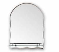 Зеркало для ванных комнат со стеклянной полочкой хром 60 х 450 F689 в Орехово-Зуево СтройДвор на Карболите