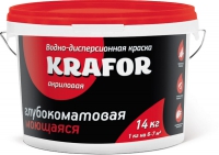 Краска интерьерная глубокоматовая Моющаяся 3 кг KRAFOR в Орехово-Зуево СтройДвор на Карболите