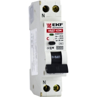 EKF автомат выключатель (УЗО) диф. тока АВДТ-63М 16А/30мА х-ка C, электрон. УЗО типа АC DA63M-1 в Орехово-Зуево СтройДвор на Карболите