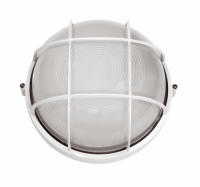 Camelion 1301S светильник влагозащит. IP54 60W E27 круг с реш белый (170x75) основание 15мм в Орехово-Зуево СтройДвор на Карболите