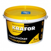 Краска латексная интерьерная Влагостойкая KRAFOR 1,5 кг в Орехово-Зуево СтройДвор на Карболите