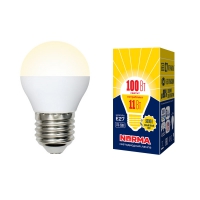 Лампа светодиодная Volpe LED-G45-11W/WW/E27/FR/NR шар матовая 3000K в Орехово-Зуево СтройДвор на Карболите