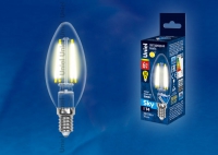 Лампа светодиодная Uniel LED-C35-6W/WW/E14/CL PLS02WH свеча прозрачная теплый белый в Орехово-Зуево СтройДвор на Карболите