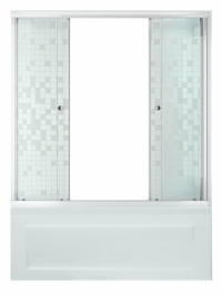 Штора для ванной 2 двери 1500 Мозаика в Орехово-Зуево СтройДвор на Карболите