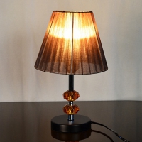 Настольная лампа 2050+139 черный/коричневый абажур в Орехово-Зуево СтройДвор на Карболите