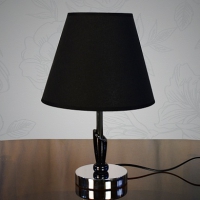Настольная лампа 8054+650 серебро/черный абажур в Орехово-Зуево СтройДвор на Карболите
