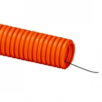 Труба гофрированная ПНД 16 мм с протяжкой тяжелая оранжевая в Орехово-Зуево СтройДвор на Карболите