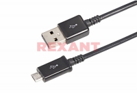 USB кабель microUSB 1 м длинный штекер черный в Орехово-Зуево СтройДвор на Карболите