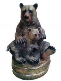 Два медведя на бочке садовая фигура в Орехово-Зуево СтройДвор на Карболите