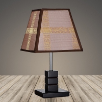 Настольная лампа 6002 венге/коричневый абажур h35см 1х60 в Орехово-Зуево СтройДвор на Карболите