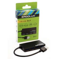 Разветвитель USB-4USB 2А черный ERGOLUX SLP01-C02 в Орехово-Зуево СтройДвор на Карболите