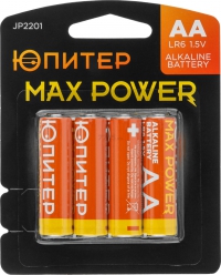 Элемент питания АА 4шт ЮПИТЕР MAX POWER в Орехово-Зуево СтройДвор на Карболите