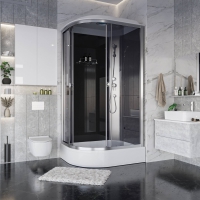 Душевая кабина Niagara Eco E120/80/26L/TN ЛЕВАЯ (120*80*215) СРЕДН.ПОДДОН 26см,СТЕКЛО ТОНИР. 4 места в Орехово-Зуево СтройДвор на Карболите