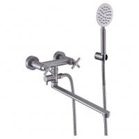 Z52228 Смеситель для кухни двухвент.с душ.гарнитуром САТИН в Орехово-Зуево СтройДвор на Карболите