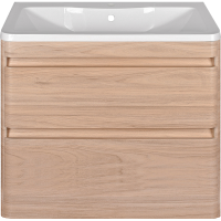 Тумба АТЛАНТИКА 80 ПОДВЕСНАЯ ЯСЕНЬ перламутр + умывальник АТЛАНТИКА 80 в Орехово-Зуево СтройДвор на Карболите