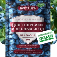 БОГАТЫРЬ Удобрение для ГОЛУБИКИ и ЛЕСНЫХ ЯГОД 50 г в Орехово-Зуево СтройДвор на Карболите