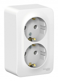 Systeme Elektric BLANCA Роз. ОУ 2 мест.БЕЛАЯ,ЗЕМЛЯ BLNRA010201 в Орехово-Зуево СтройДвор на Карболите