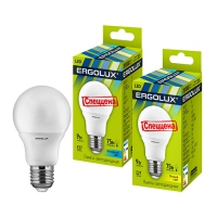 Лампа светодиодная Ergolux LED A60 9W E27 3000K в Орехово-Зуево СтройДвор на Карболите