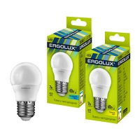 Лампа светодиодная Ergolux LED G45 7W E27 3000K в Орехово-Зуево СтройДвор на Карболите