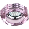 ЭРА DK6 CH/PK светильник встраиваемый в потолок и стены   50W   стекло многогранник d90 розовый/хром