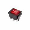 Выключатель клавишный 250V 15A ON-OFF-ON (6с) красный с подсветкой RWB-509