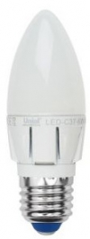 Лампа светодиодная Uniel LED-C37-6W/WW/E27/FR ALM01WH 