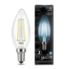Лампа светодиодная Gauss Свеча E14 11W 4100 прозрачная